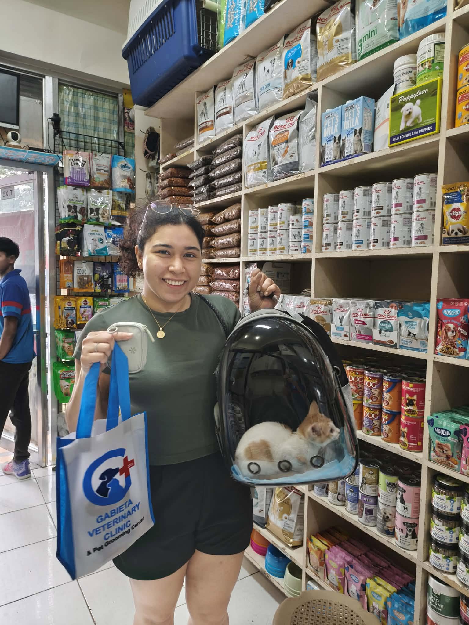 Pet parent with cat at Gabieta Vet Clinic